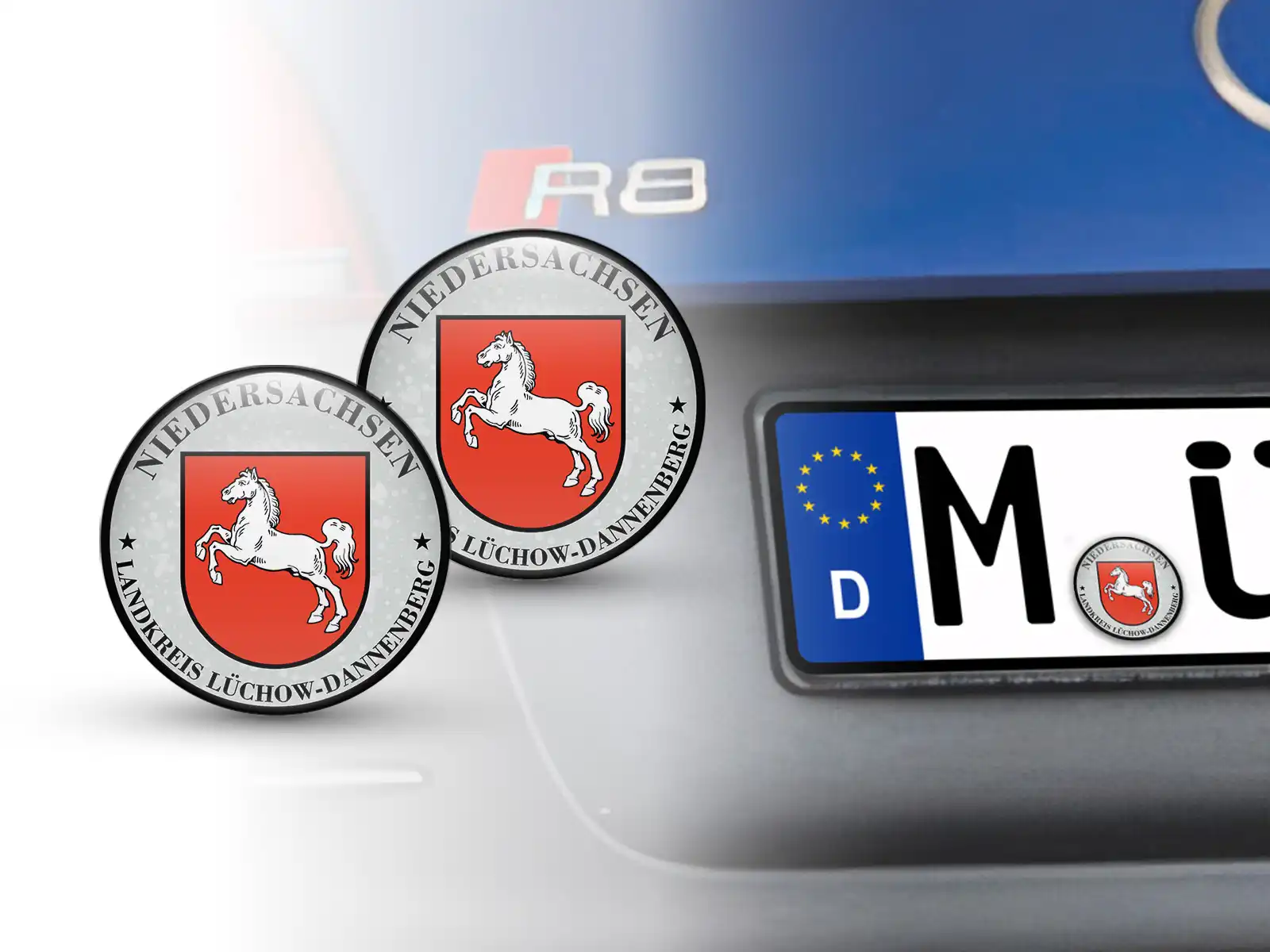 TÜV Kennzeichen-Sticker Landkreis Lüchow-Dannenberg Nummernschild plakette